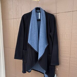 Fabletics Black and Gray Cardigan Sweatshirt